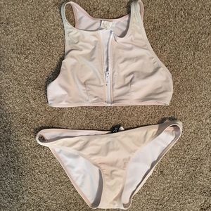 Shopo baby pink zip up swim